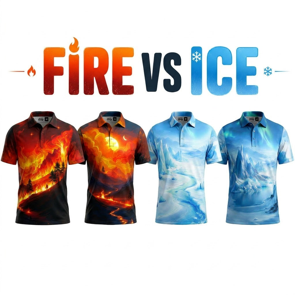 Fire vs Ice - Matching Golf Polos | Our Friend Vinny