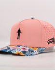 Pink cap with floral brim