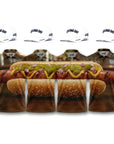 Hot Dog Foursome matching golf polos with four It's a Bad Day to be a hot dog hats