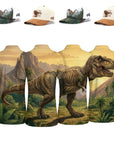 Jurassic Foursome matching T-Rex golf polos with mix-and-match Dinosaur and T-Rex hats