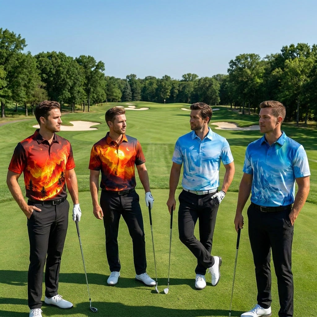 Fire vs Ice - Matching Golf Polos | Our Friend Vinny