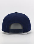 Navy blue cap with perforated design
