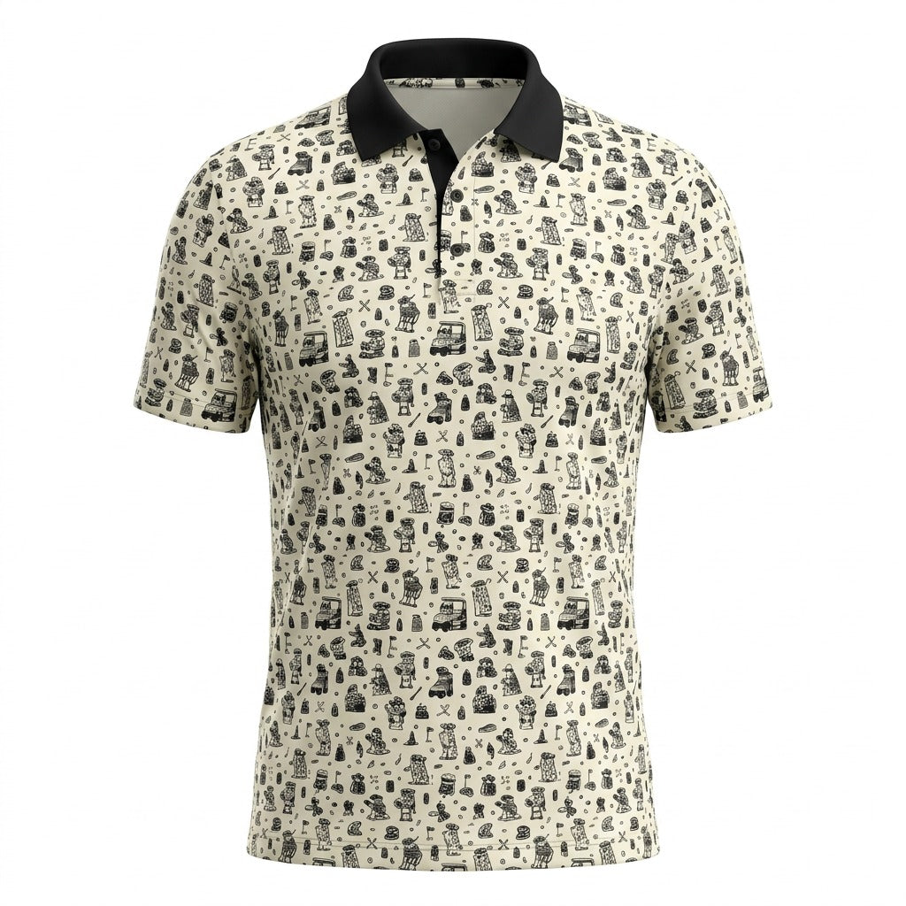 Funny backyard BBQ cow golf shirt 