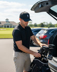 black cotton golf cap lifestyle 