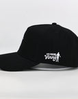 black cotton golf cap side 