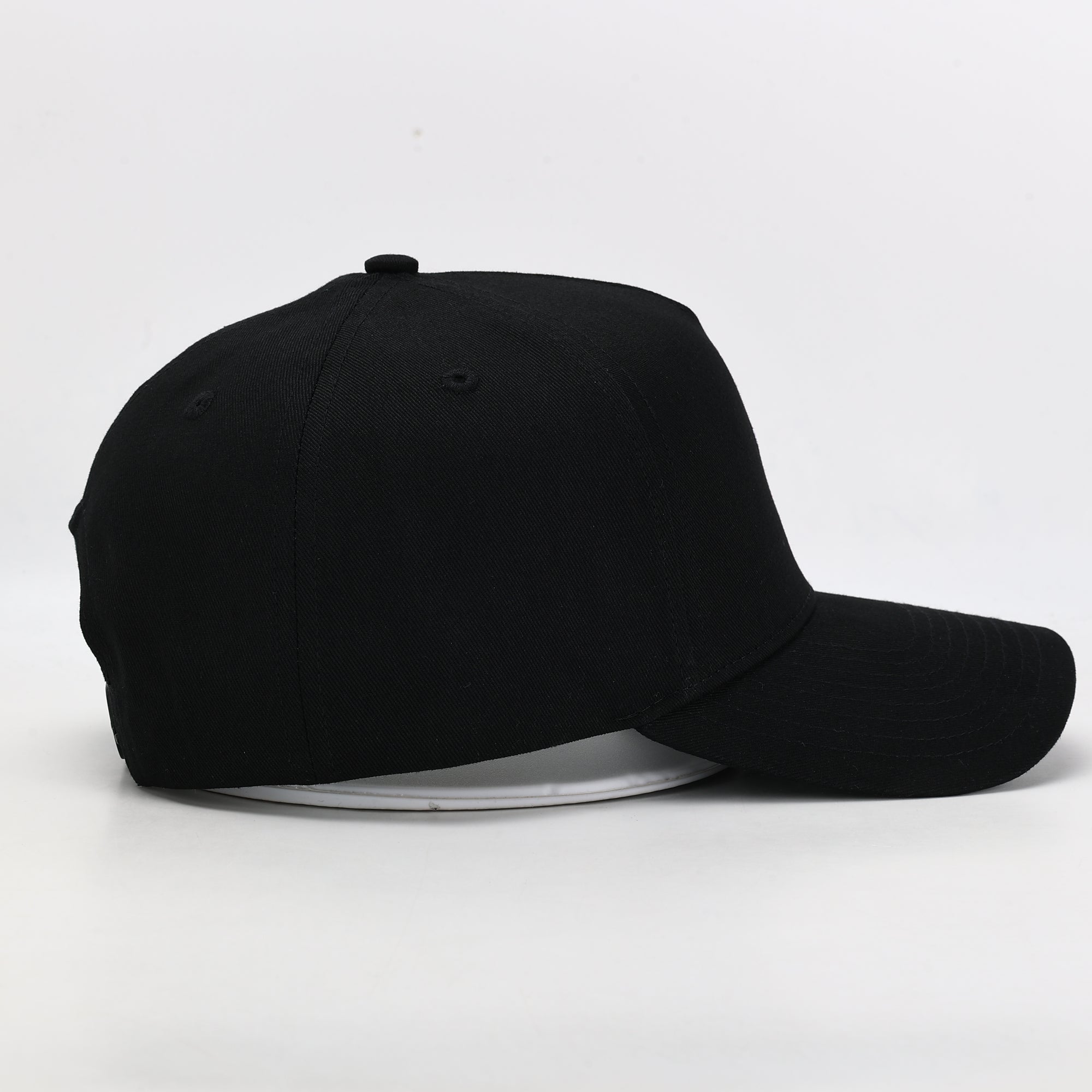 Black baseball cap on a white background