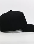 Black baseball cap on a white background