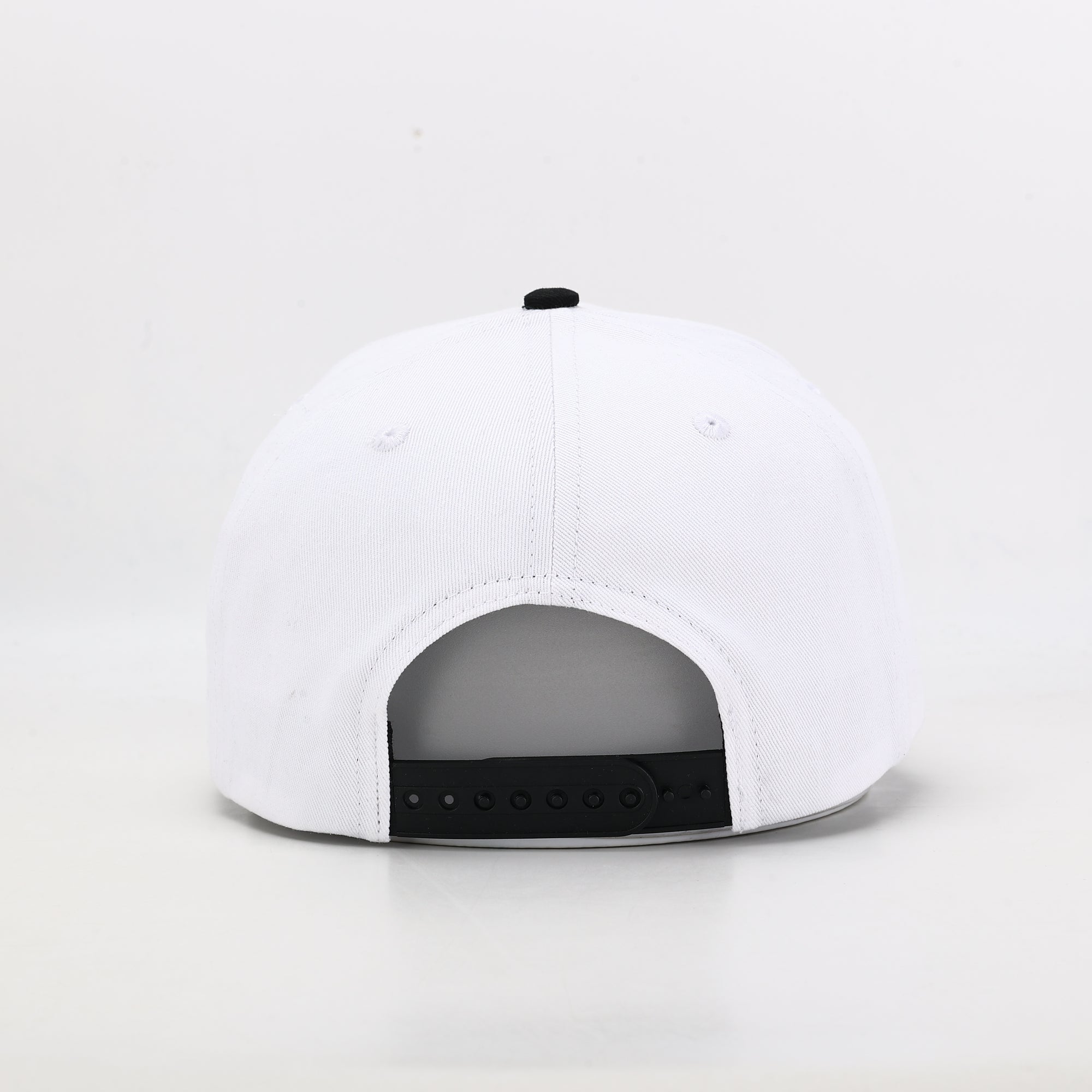 white and black cotton hat 