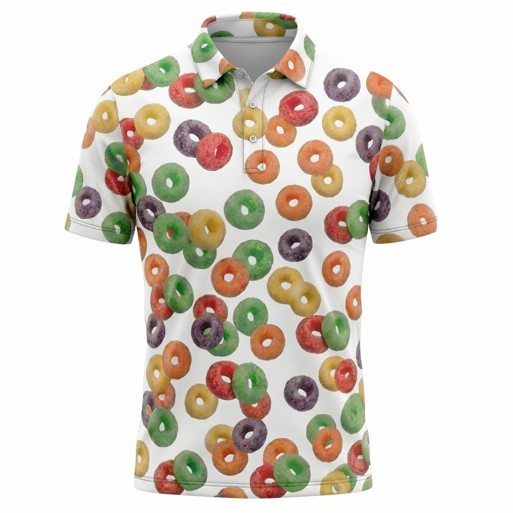 Fruit loops cereal golf shirt 
