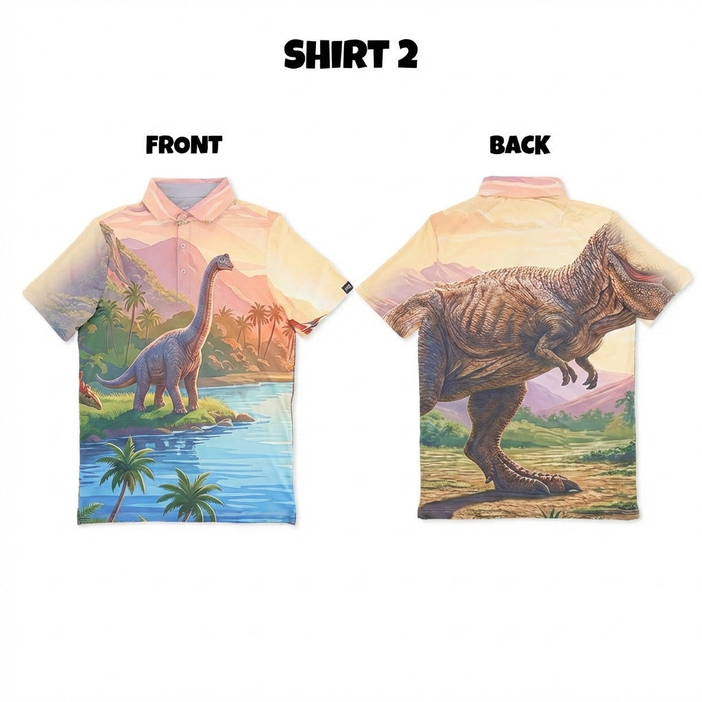 Dinosaur foursome polo 