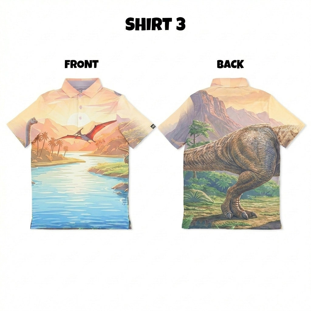 Dinosaur foursome polo 
