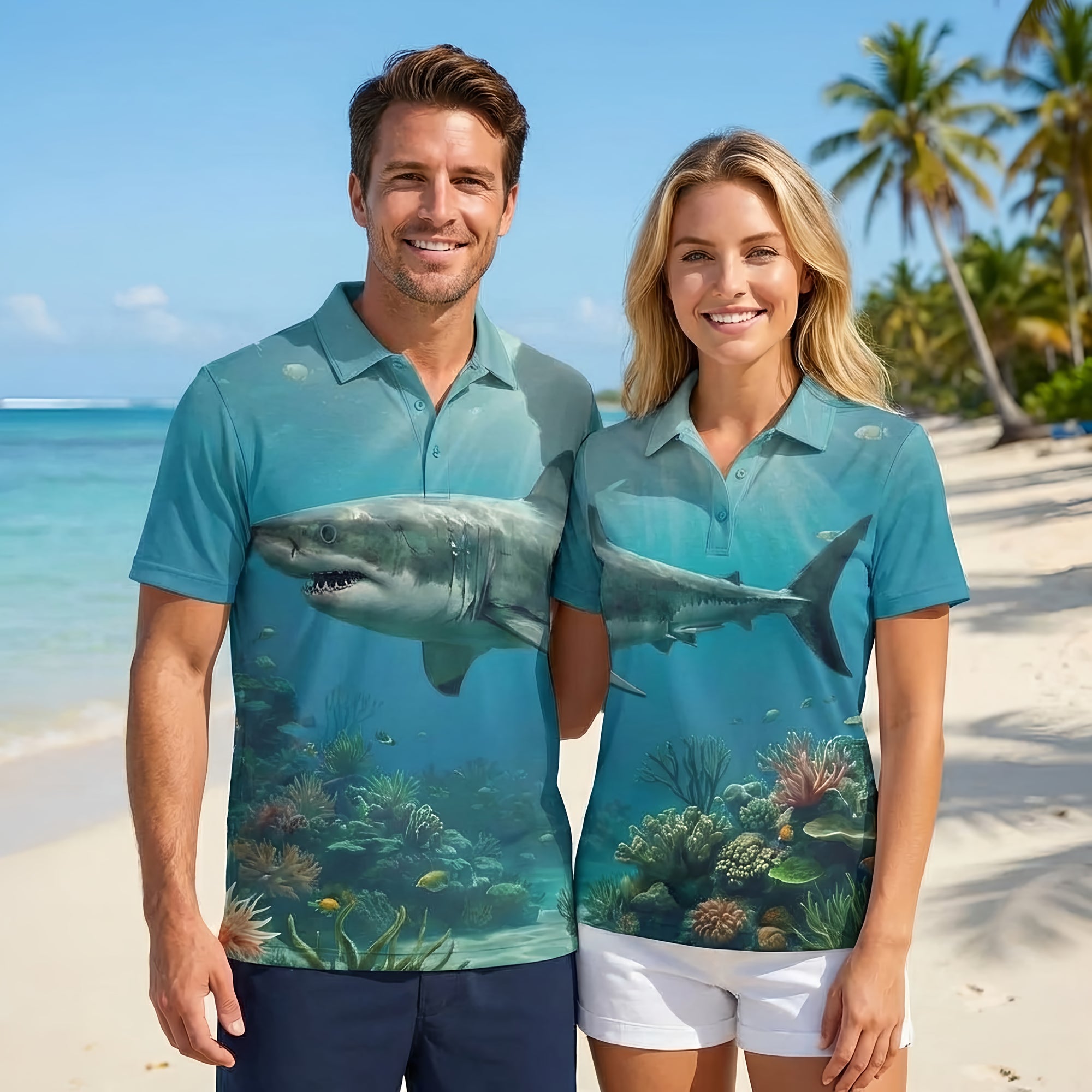 matching great white shark shirts 