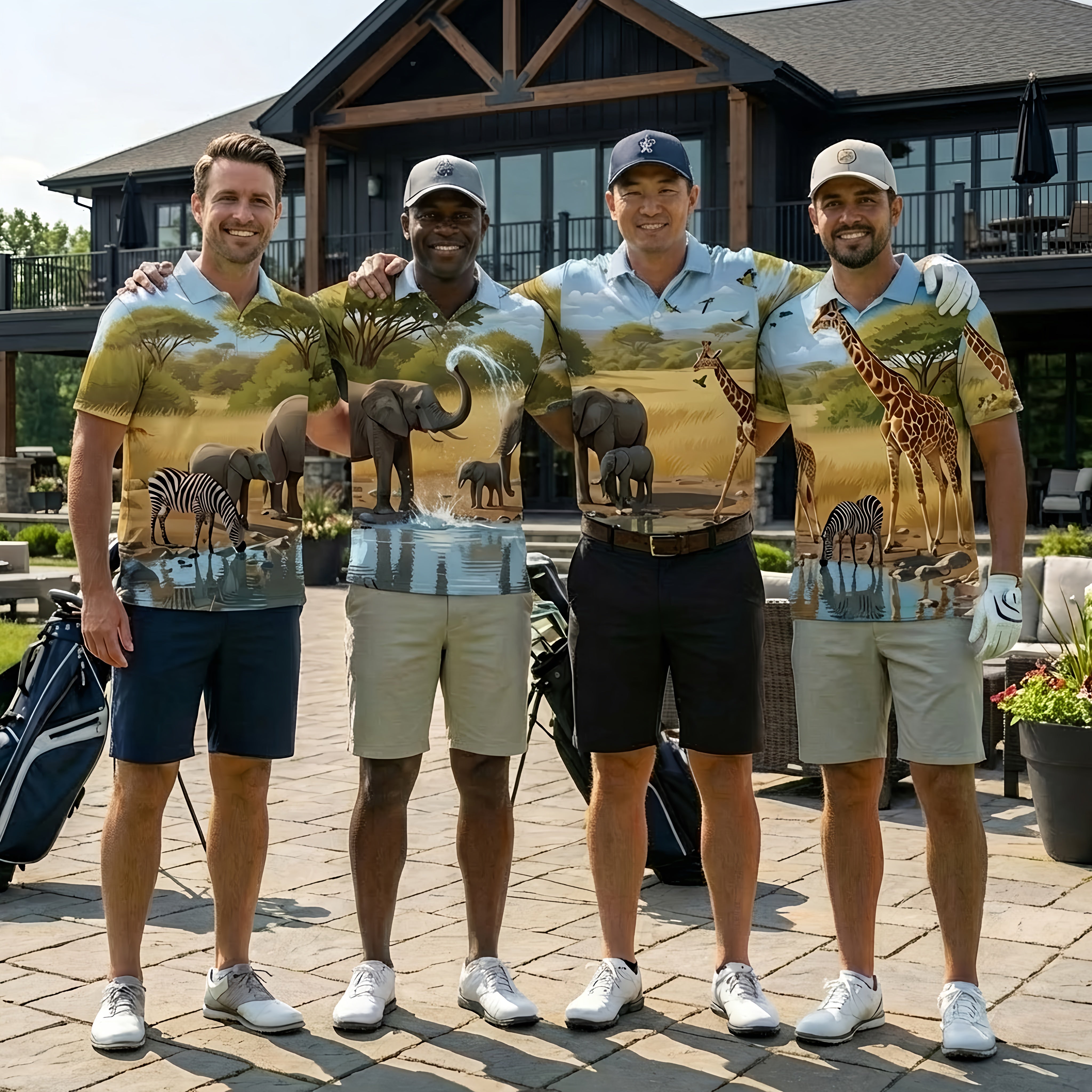 Safari Foursome Matching Golf Polos | Our Friend Vinny