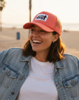 Pink_Trucker_Cap with white logo 