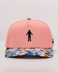 Ventilated Pink hat with floral brim 