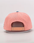 Ventilated pink cap with floral brim 