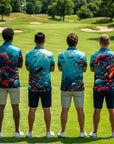 rear foursome matching shark polos