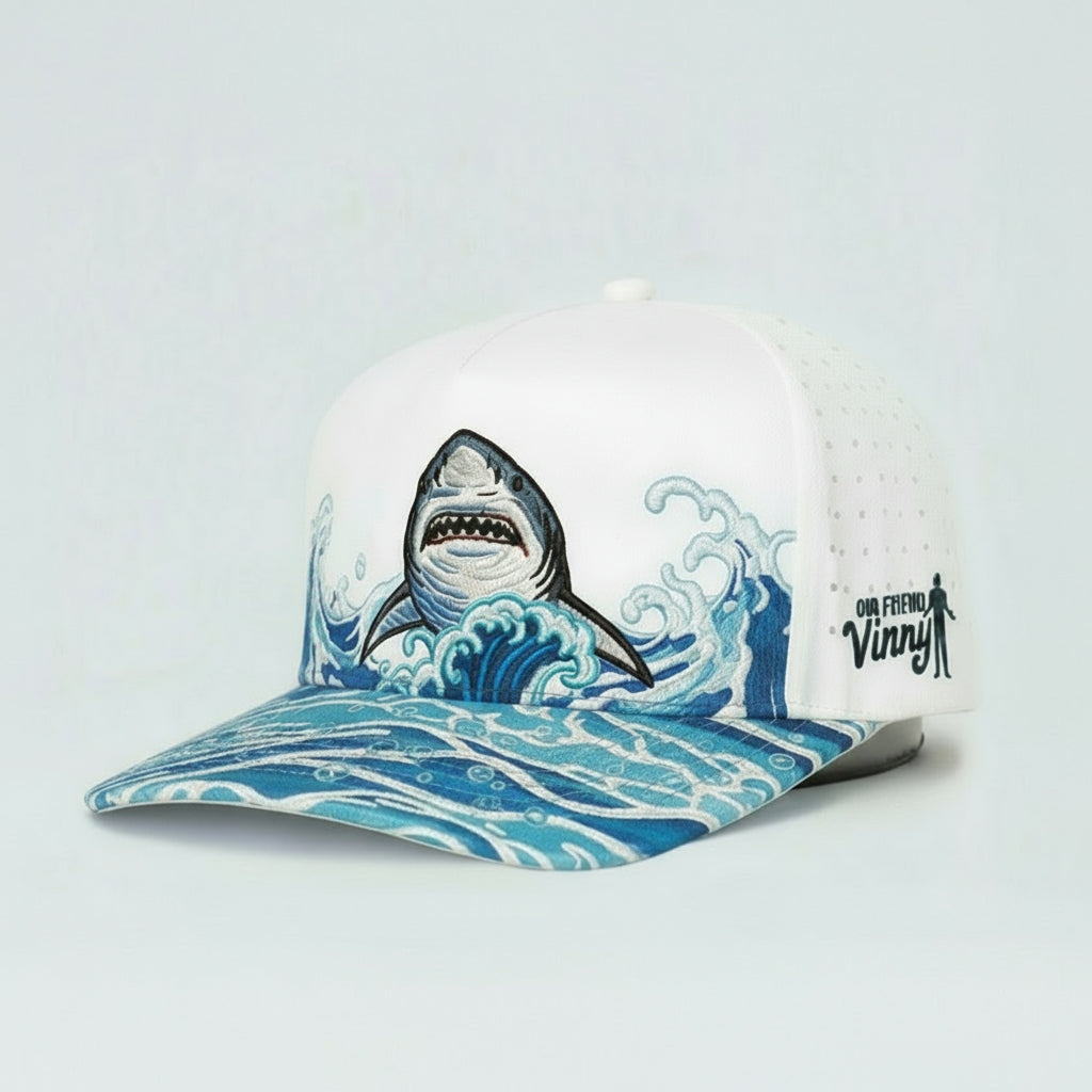 Wave brim shark hat 