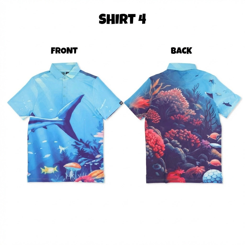 Shark Foursome Golf Polos - Matching golf shirts | Our Friend Vinny
