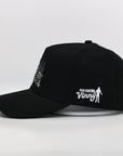 Black cap with 'Our Friend Vinny' logo on a white background