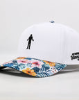 White_golf_hat_with_floral_brim