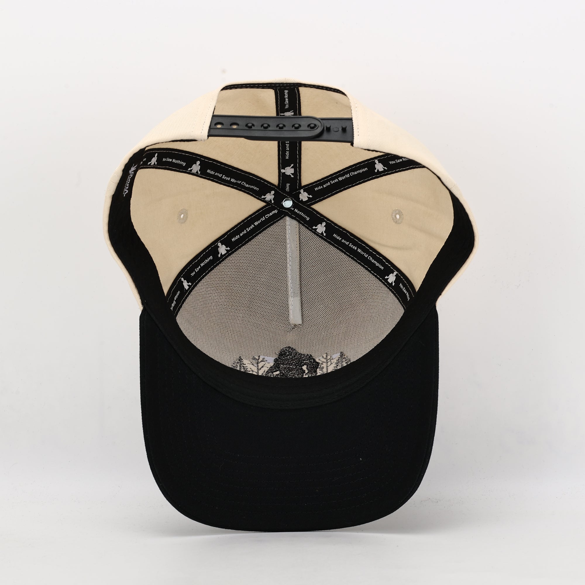 Black and beige baseball cap 