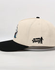 Beige and black cap with 'My Friend Vinny' logo on a white background