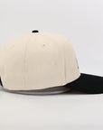 Beige and black brim baseball cap 