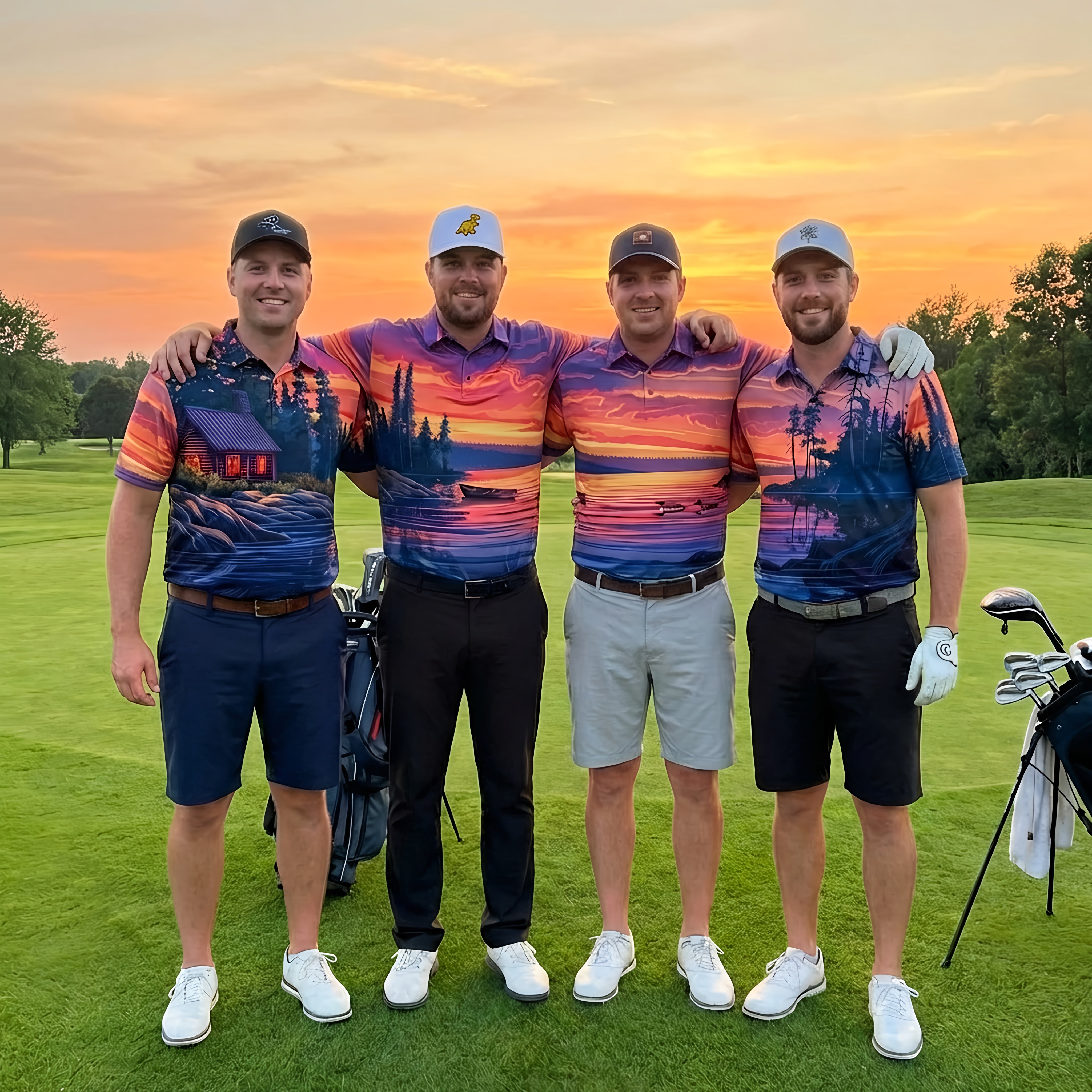 Northern Pike Foursome Matching Golf Polos | Our Friend Vinny