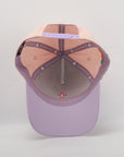 pink and purple cap with flowers 