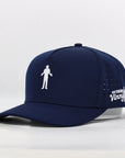 Navy blue cap with perforated design 
