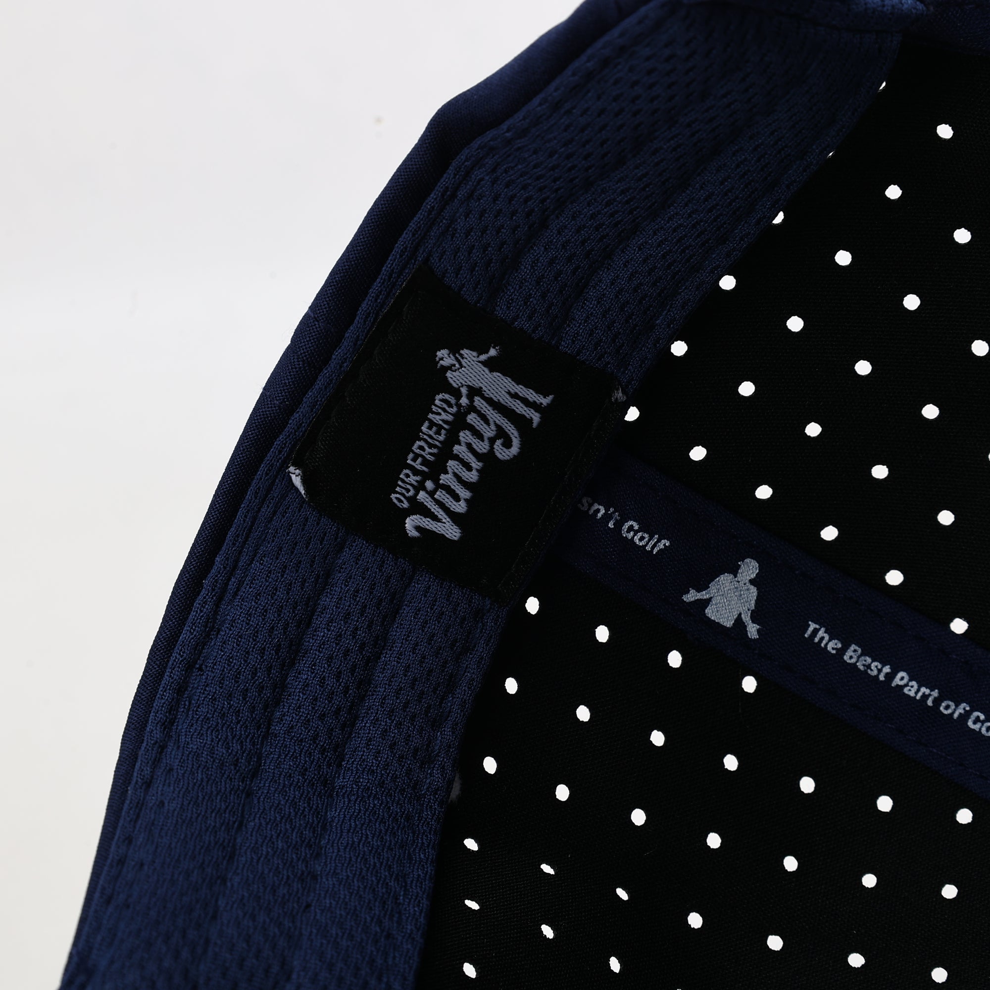 Navy blue cap with perforated design 