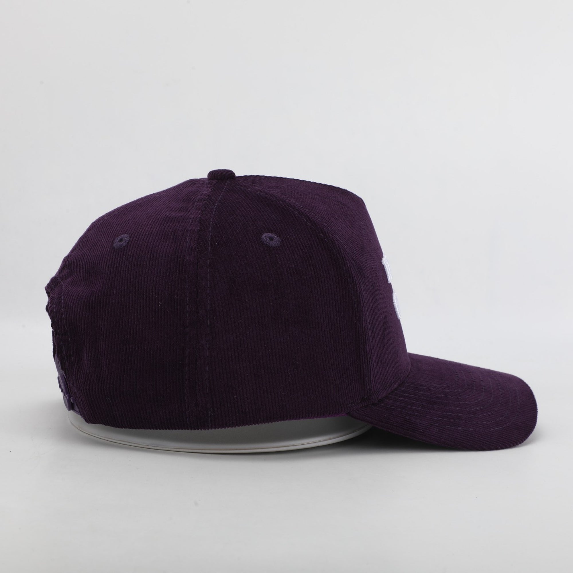 Purple baseball cap on a light gray background