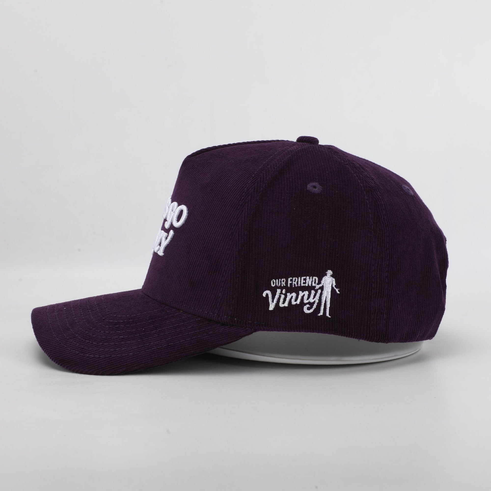 purple corduroy hat 