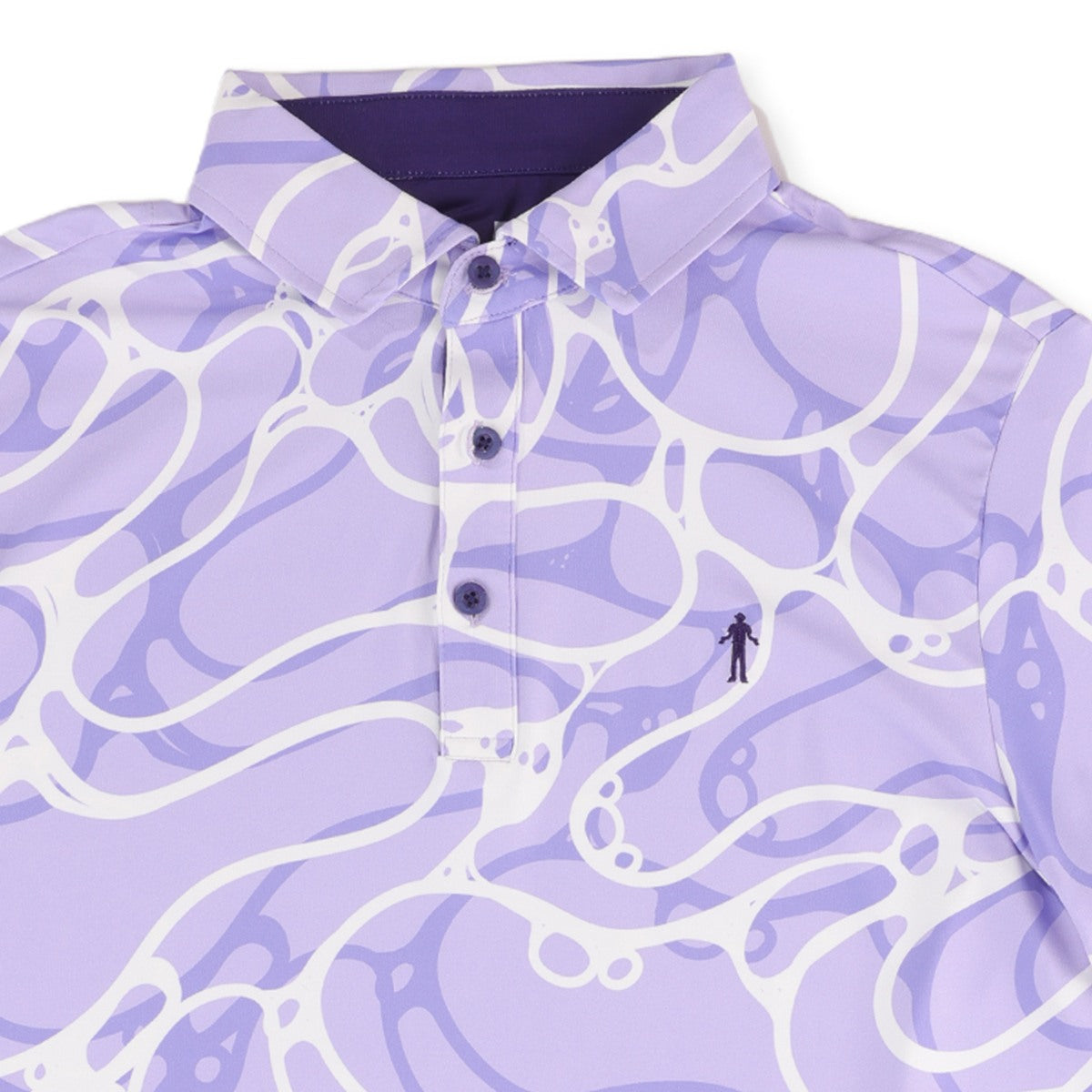 Close-up of the collar and buttons on the Riptide golf polo
