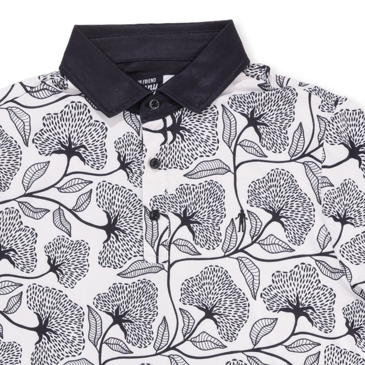 Close-up of the collar and buttons on The Classic golf polo