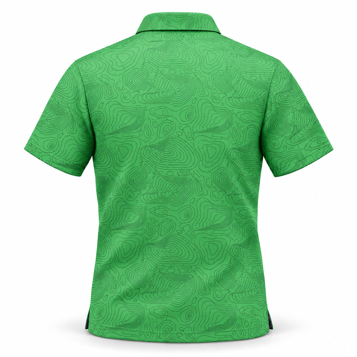 Back view of the Green Golf Topography Map golf polo