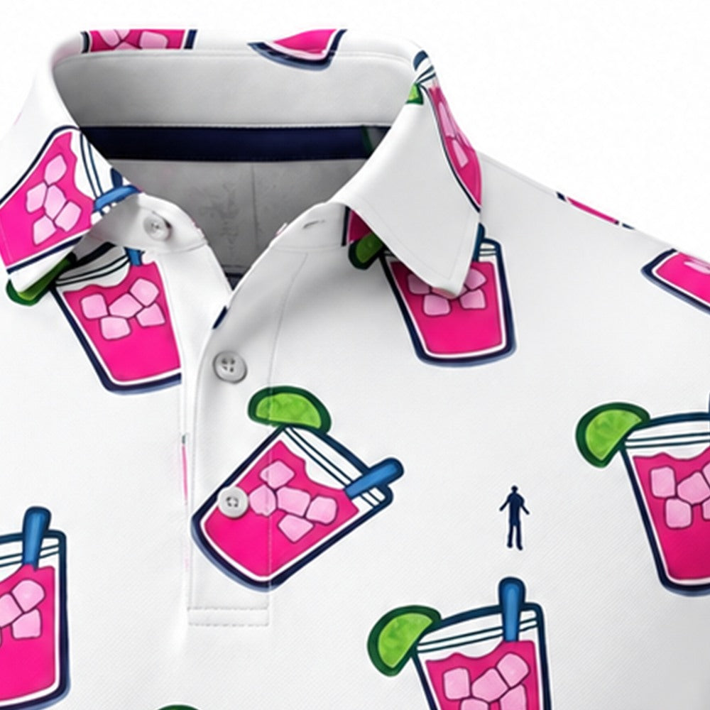Close-up of the collar and buttons on the Transfusion golf polo