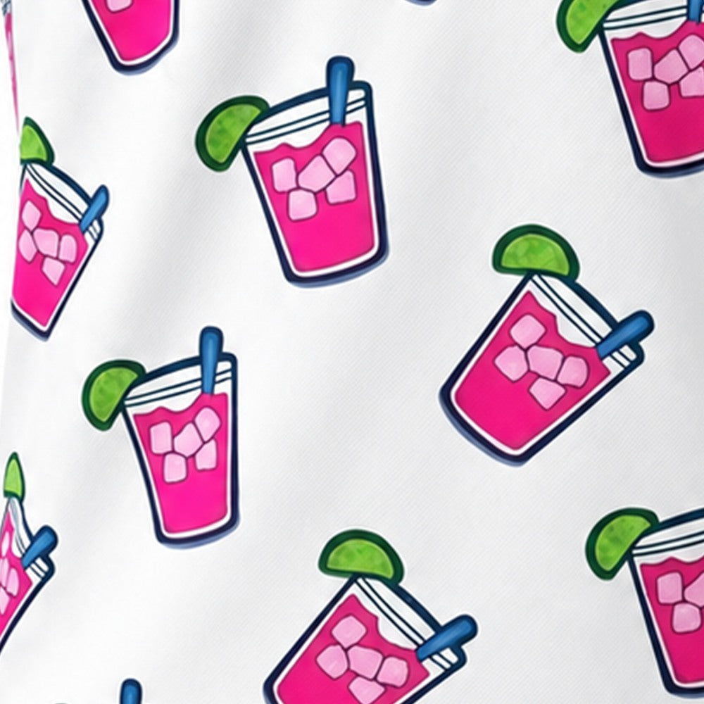 Pattern swatch of the Transfusion cocktail print golf polo